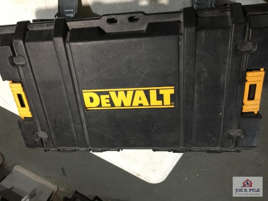 DEWALT drill, bits, charger, battery, etc. in case (fits in DEWALT racking system lot 131)