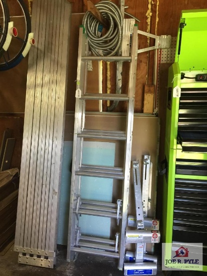 WERNER aluminum expansion platform: ladder, supports, quick connects