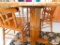 oak kitchen table with oak carved back chairs