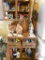 contents of cabinets: cleaning products, hose nozzles, blank plaques, craftsman mesh and wool