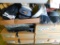 painting accessories: brushes, mixing sticks, rollers, trays, knee pads, safety glasses, ratchet