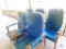 5 vinyl and wooden chairs
