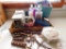 leather hair ties, tin box