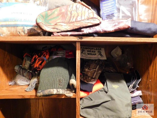 top shelf: base layer neoprene feet covers, head covers