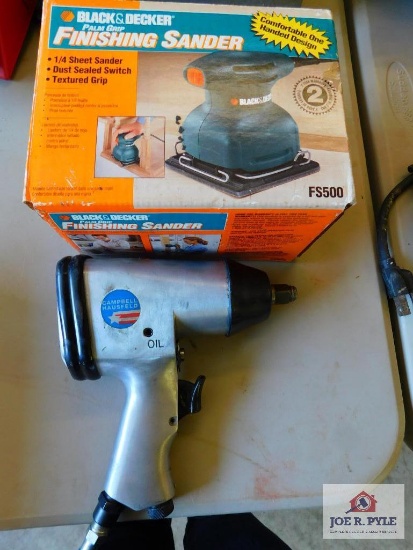 Black and Decker sander and 1/2" impact wrench