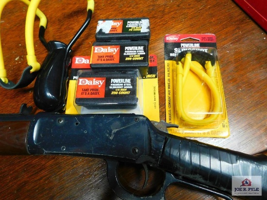 bb gun and slingshot with replacement band and ammo