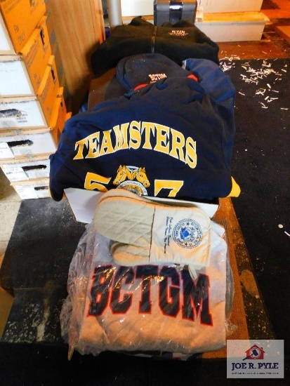 hooded sweatshirts, zip up jackets, fleece jackets, toboggans