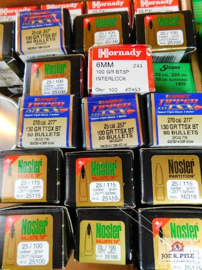 lot of bullets: 25 cal, 22 cal