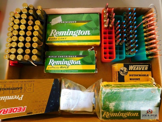 large lot of ammo: 25-06 rem, 300 Sav, 7mm STW, 257 Roberts, 7mm rem mag etc.