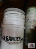 lot of 5 gallon buckets with deer blind seat