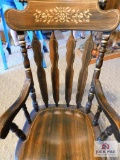 wooden stenciled back rocker