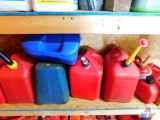 assorted gas cans