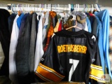 assorted jackets and belts
