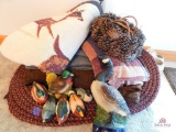 braided rugs, small ducks, woven throws