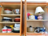 plates, bowls, lamp