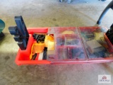 gun vice with gun cleaning supplies