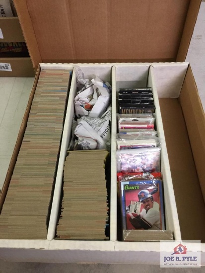 Large box: TOPPS 1990 cards and misc. sealed packages
