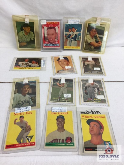 Lot 13 1950's Baseball cards