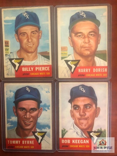 1953 Topps Harry Dorish, Bob Keegan, Billy Pierce, and Tommy Byrne