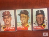 1953 Topps Hank Edwards, Clint Courtney, and Jim Dyck