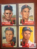 1953 Topps William Kennedy, Hal Brown, Gus Niarhos, and Faye Throneberry