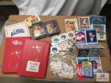 Lot misc. baseball items: Pinnacle coin cards, cracker jack cards open and unopened, etc.