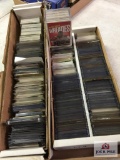 Lot two 2 boxes misc. football cards years span 1970's-2000's