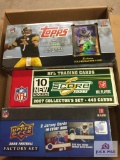 Lot three 3 Football cards Topps 2009, NFL 2007, and Upper Deck 2008