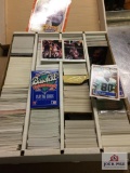 Large box mixed baseball, football, and basketball: FLEER 1992-93, PRO 1990, LEAF 1990, FB TOPPS