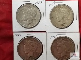 Peace Silver Dollars: 3 are 1925, 1 is 1928