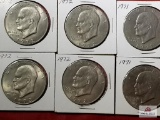 Eisenhower Silver Dollars: 1971 (x2), 1972 (x4)