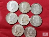 8 Kennedy Half Dollars: 1964