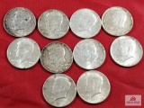 10 Kennedy Half Dollars: 1964