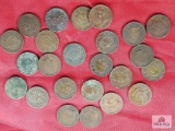 24 Indian Head pennies ranging from 1880 to 1899