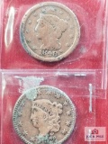 large cent: 1828, 1848