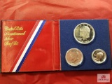 United States Bicentennial Silver proof set, dollar half and quarter