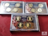 U.S. Mint Presidential proof 1 dollar coin proof sets 2007 2008 2009