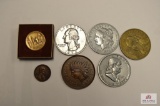 5 oversize coin coasters and other tokens