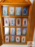 Bradford edition of ceramic Roman Catholic cards in wood display case