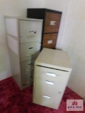 3 metal file cabinets, 2 have keys