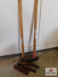 Sledge hammer, log splitter and wedges