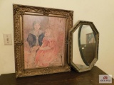 Framed picture and mirror