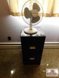 Metal file cabinet and fan