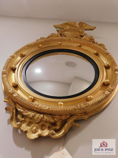 Nautical Mirror antique gold finish with Eagle 38'x26"