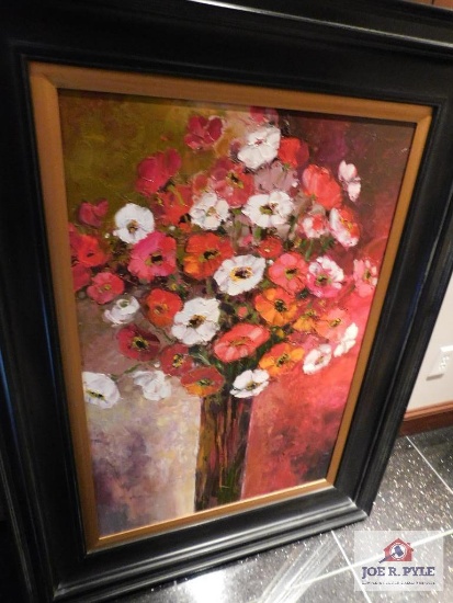 Poppies in vase oil on canvas