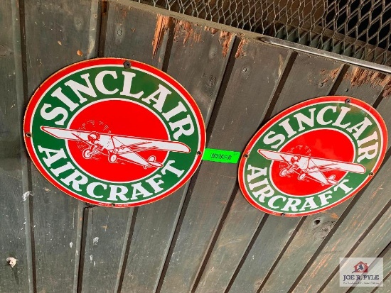 Pair Of Sinclair Aircraft Signs