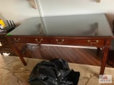 2 Drawer Desk W Glass Top Mount Airy Furniture