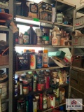 4 Foot Shelf Of Paint Misc. Oil, Grease Guns