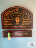Wooden Airplane Pilot Sign