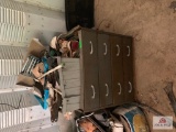 Misc. Grey Cabinet W Car Parts And Etc.